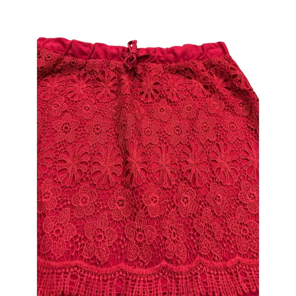 esmara Red Lace Covered Skirt Size M